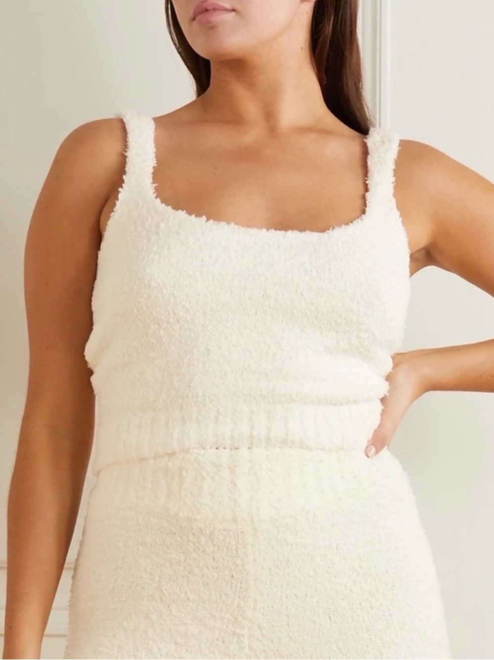 Skims Cream Ivory Cloud Cozy Knit Tank Top Soft Lounge Camisole Womens Size L/XL